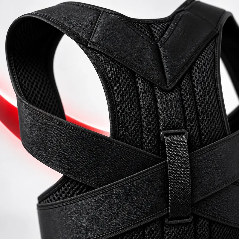 Gros plan sur le système de sangles du Medical Back Support.