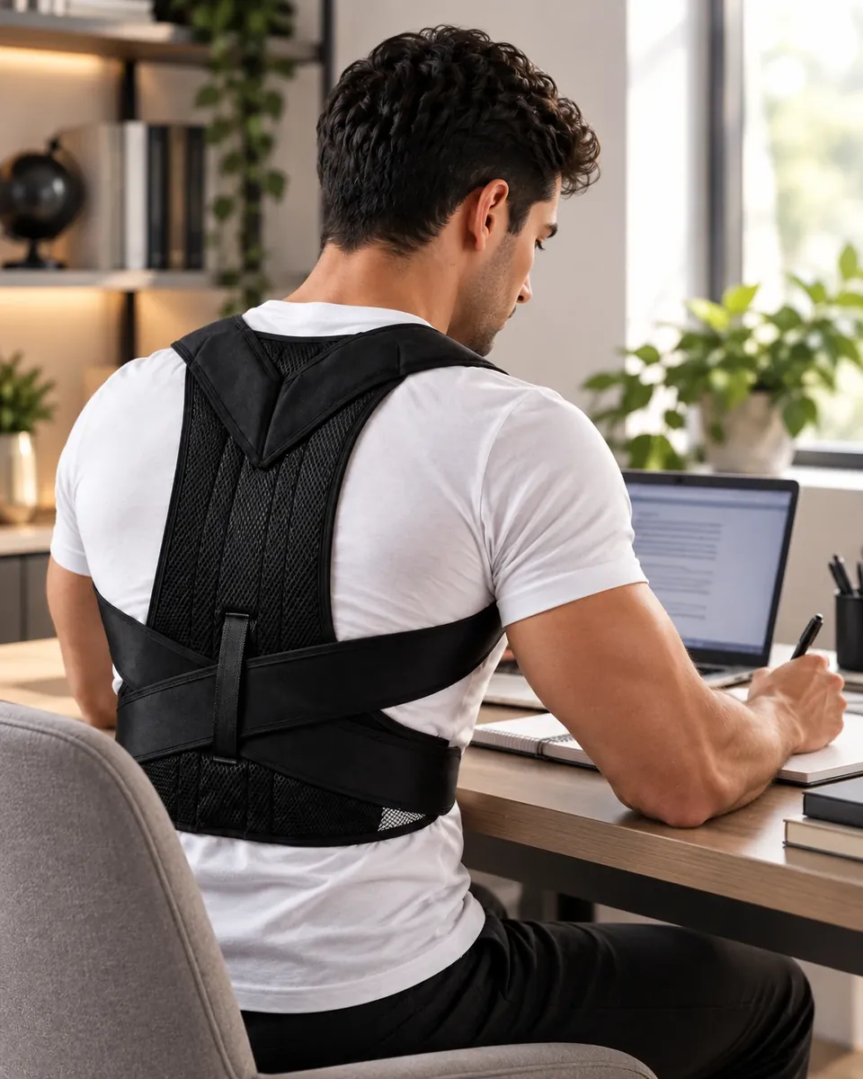 Correcteur de posture utilisé pendant une session d’étude.